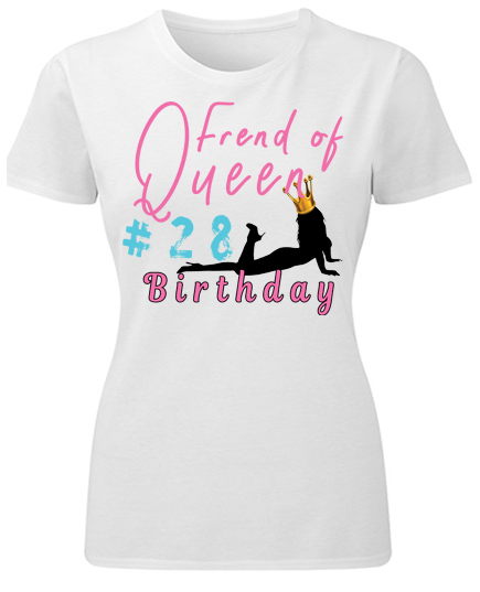 Majice sa stampom natpisom slikom/Za rodjendan/Frend of birthday queen.jpg